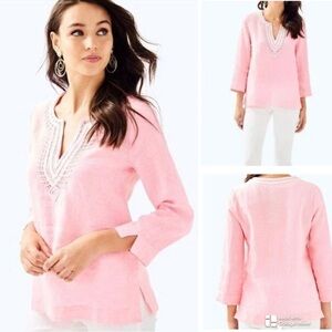 Lilly Pulitzer 100% linen Amelia Island Resort Top